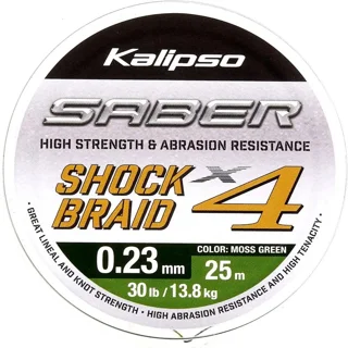 Шок лідер Kalipso Saber Shock Braid X4 MG 25m 0.23mm
