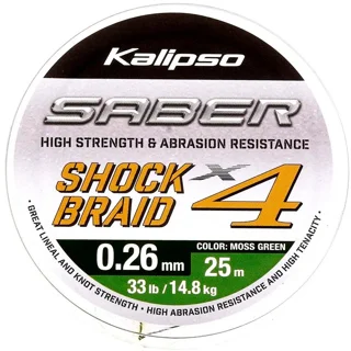 Шок лидер Kalipso Saber Shock Braid X4 MG 25m 0.26mm