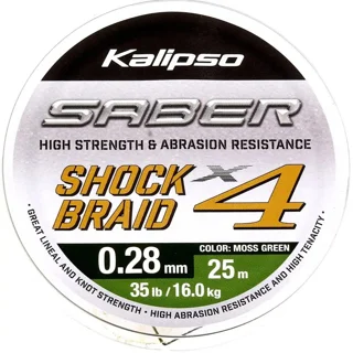 Шок лидер Kalipso Saber Shock Braid X4 MG 25m 0.28mm