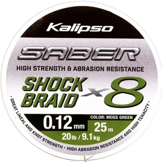 Шок лидер Kalipso Saber Shock Braid X8 MG 25m 0.12mm