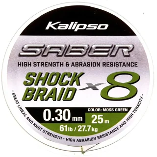 Шок лідер Kalipso Saber Shock Braid X8 MG 25m 0.30mm