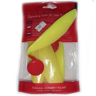 Силікон Mann's Ripper M-080 150mm жовтий червоний хвіст (за 1шт)