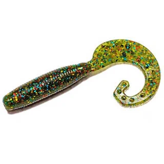 Силікон Reins Fat G-Tail Grub 2&quot; 009 green pumpkin all stars