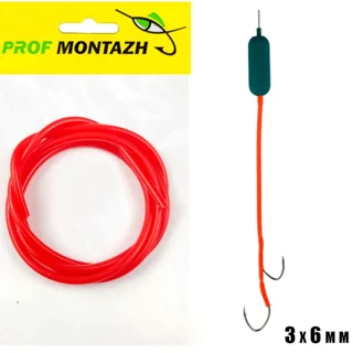 Силіконова трубка для монтажів на сома Catfish Tube 3х6мм &quot;Червона&quot;, довжина 1м