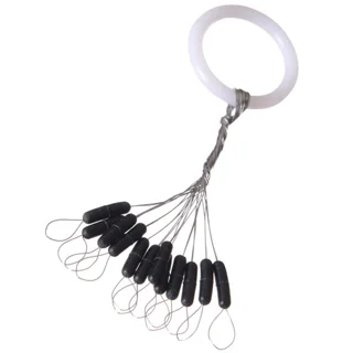 Стопора для волосiнi Flagman  силiконовi довгі 12шт size M S