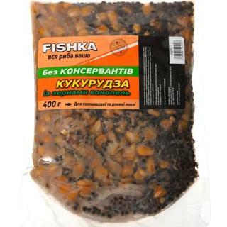 Смесь кукурузы с зернами конопли Fishka 400г