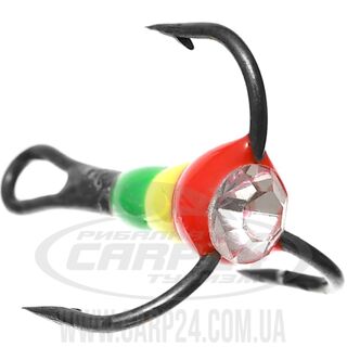 Трійник Flagman &laquo;світлофор&raquo; зі стразом BN №14 зелений/жовтий/червоний (1шт.)