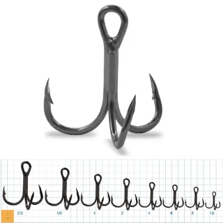 Потрійний гачок Gurza Round treble hook ST-48 TORNADO # 2 BC (по штучному)