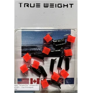 Мормишка вольфрамова True Weight &quot;Гвоздекубик&quot; d1,5мм Кубик Червоний Флюорисцент Вага: 0.35 г №