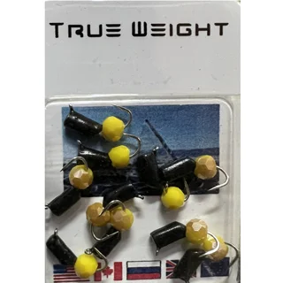 Мормишка вольфрамова True Weight &quot;Гвоздешарик&quot; гвоздик d2,5мм Багатогранний жовтий Вага: 0.65 г №