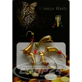 Уралка Winter Baits з петлею гальваника Ø 3 золото Вага: 0.6 г №124