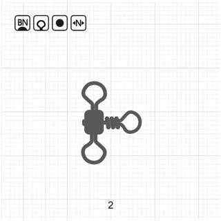 Вертлюг тройной Bratfishing CROSS - LINE ROLLING SWIVEL 2 BD/10 шт.
