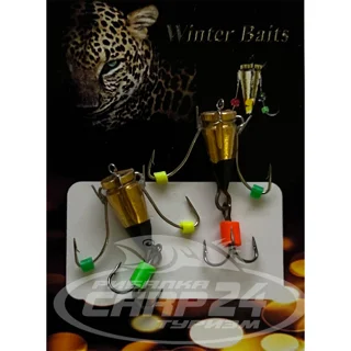 Відьма Winter Baits з двома гачками та трійником золото Ø 5 Вага: 2.7 г №75