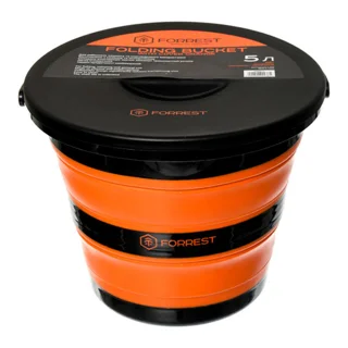Ведро силиконове с крышкой Forrest Folding Bucket Orange with cover 5л