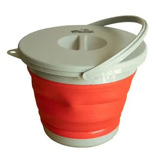 Відро Tramp складане силіконове з кришкою 5л терракотове TRC-127, Червоне