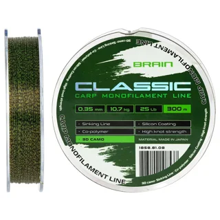 Волосінь Brain Classic Carp Line (3D camo) 300m 0.35mm 25lb 10.7kg