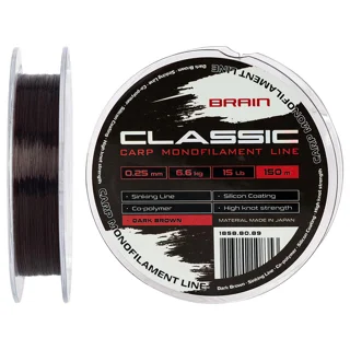 Волосінь Brain Classic Carp Line (dark brown) 150m 0.25mm 15lb 6.6kg