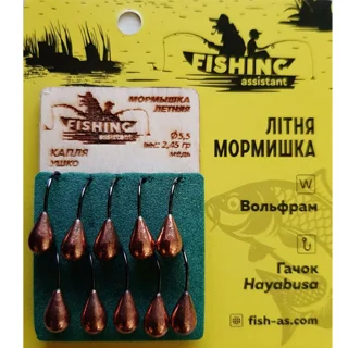 Блешня вольфрамова Winter Star літня Крапля вушко 2,45 гр колір: мідь