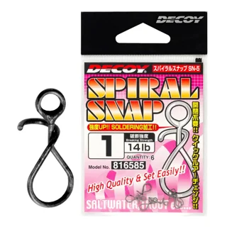 Застібка Decoy SN-5 Spiral Snap #01 14lb (6 шт/уп)