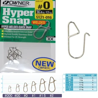 Застібка Owner Hyper Welded Quick Snap №0 12кг.6шт. nickel